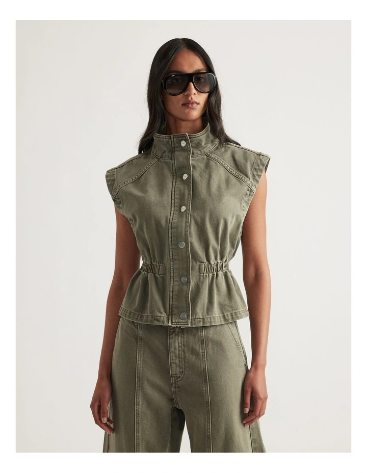Mia Denim Cinched Waist Vest image 4