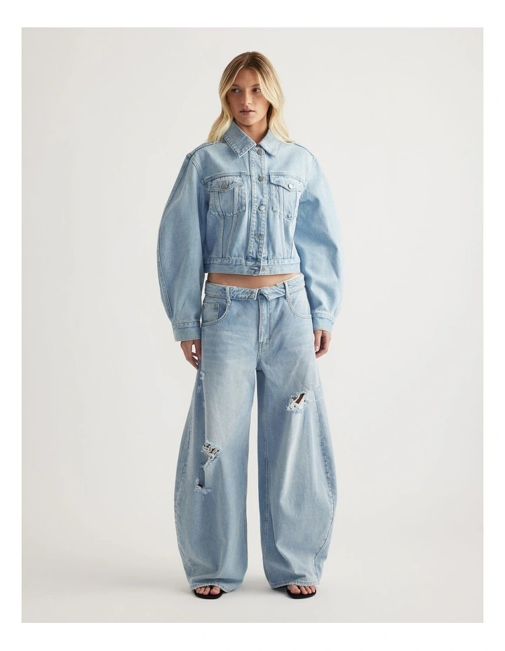 Indie Rolled Waist Ripped Jean image 1