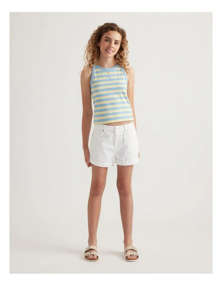 Girls Emma Crystal Denim Short image 1