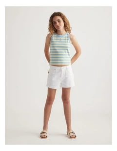 Girls Ava Rib Racer Tank