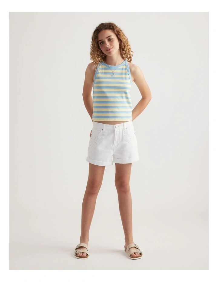 Girls Ava Rib Racer Tank image 1