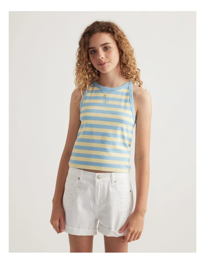 Girls Ava Rib Racer Tank image 4