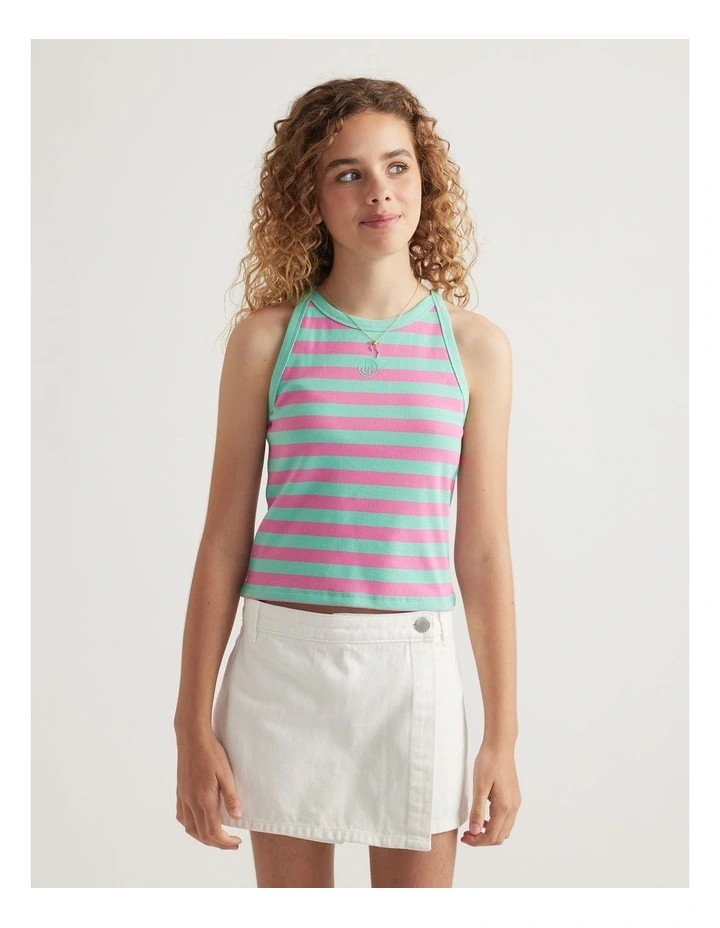 Girls Ava Rib Racer Tank image 4