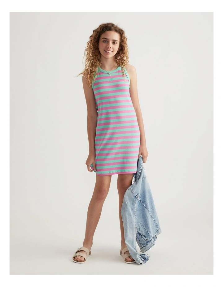 Girls Ava Rib Racer Tank Dress image 1