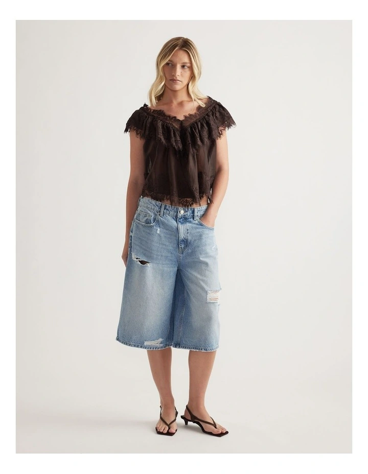 Nina Lace Ruffle Top image 1
