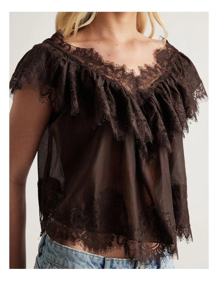 Nina Lace Ruffle Top image 3