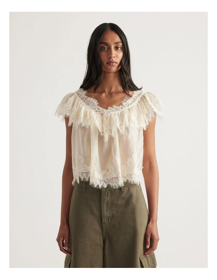 Nina Lace Ruffle Top image 4