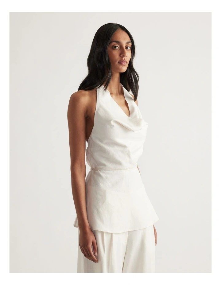 Gwen Linen Blend Halter Top image 4