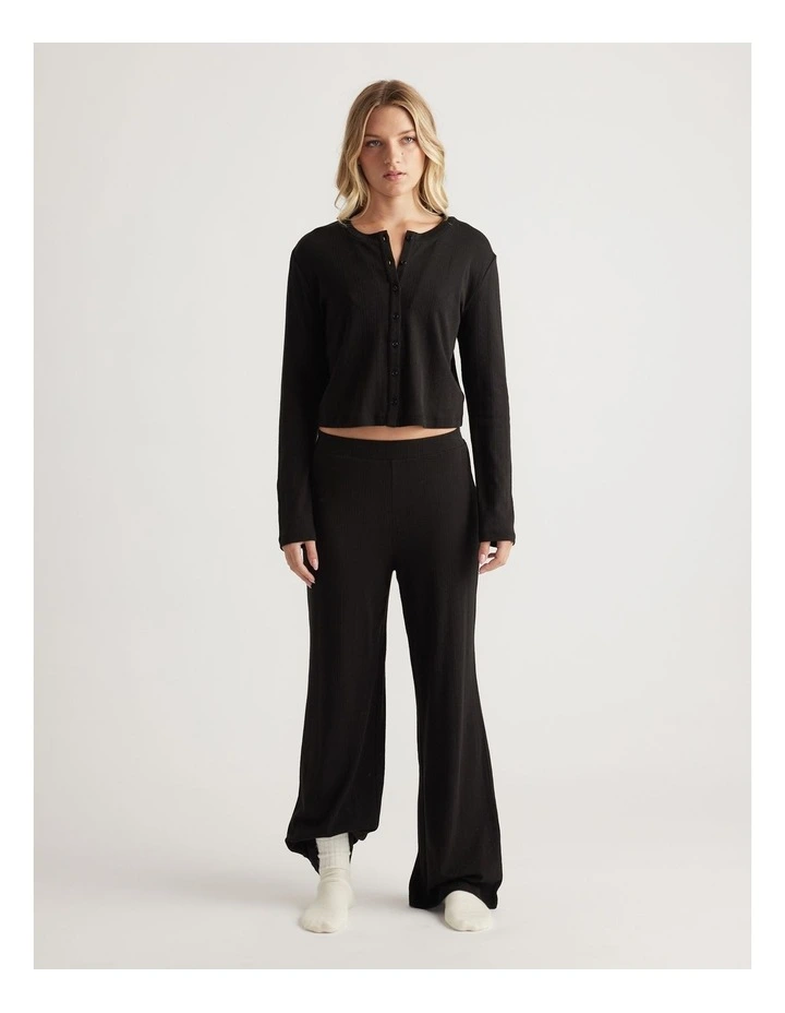 Sleep Pointelle Wide Leg Pant image 1