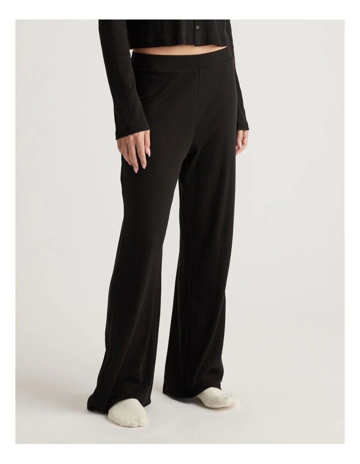 Sleep Pointelle Wide Leg Pant image 3