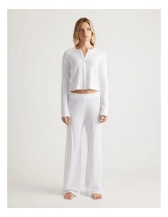 Sleep Pointelle Wide Leg Pants