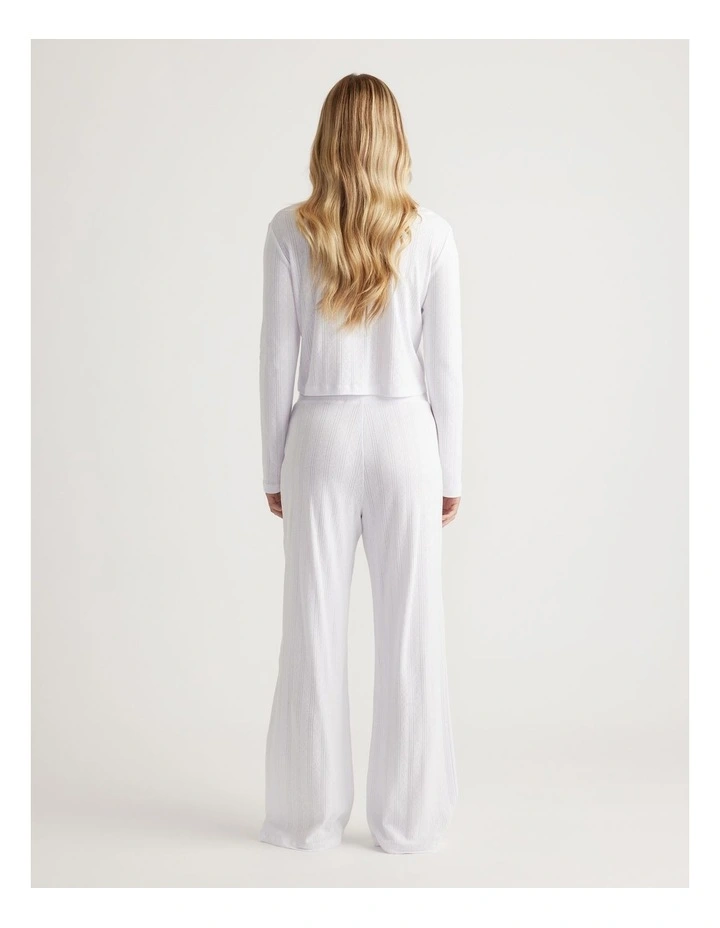 Sleep Pointelle Wide Leg Pants image 2