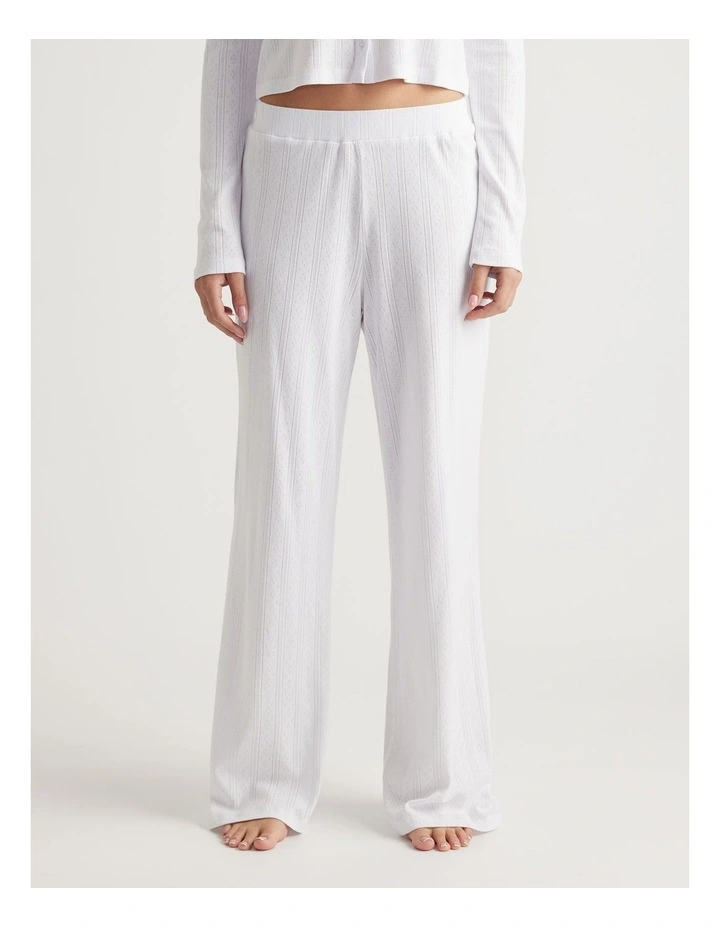 Sleep Pointelle Wide Leg Pants image 3