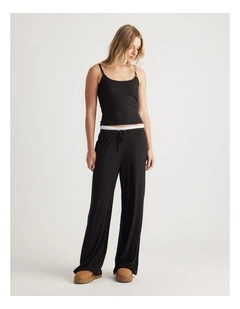 Sleep Ribbed Wide Leg Pants