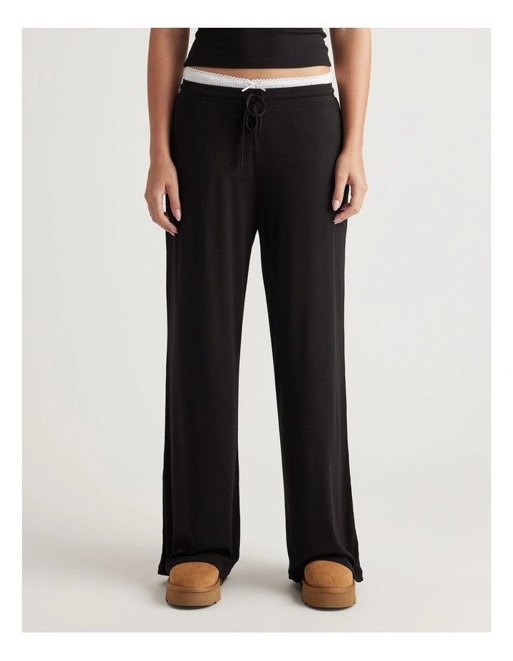 Sleep Ribbed Wide Leg Pants image 3