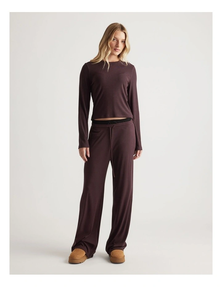 Sleep Ribbed Wide Leg Pants image 1