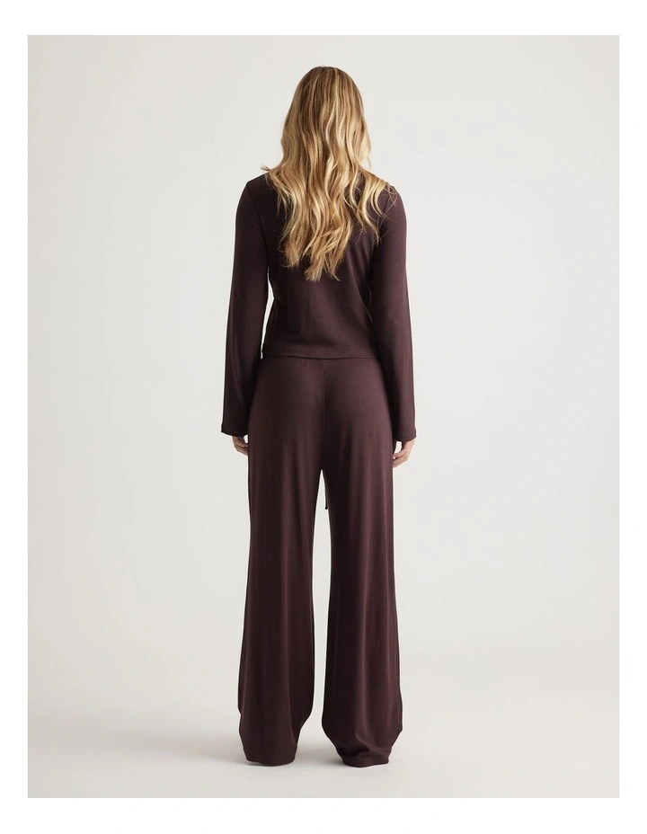 Sleep Ribbed Wide Leg Pants image 2