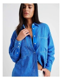 Winona Stripe Shirt in Blue