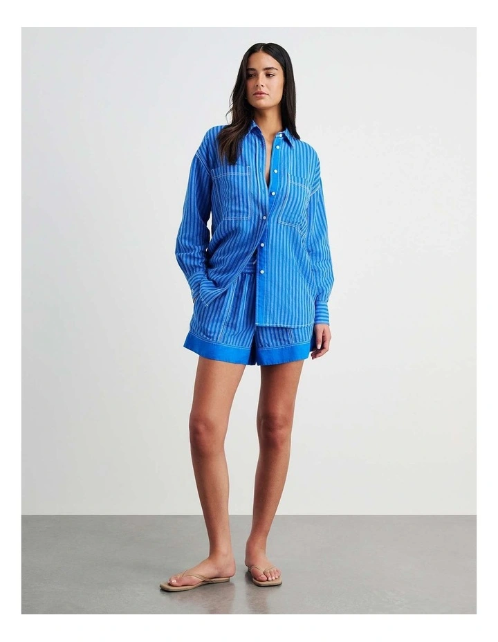 Winona Stripe Shirt in Blue image 2