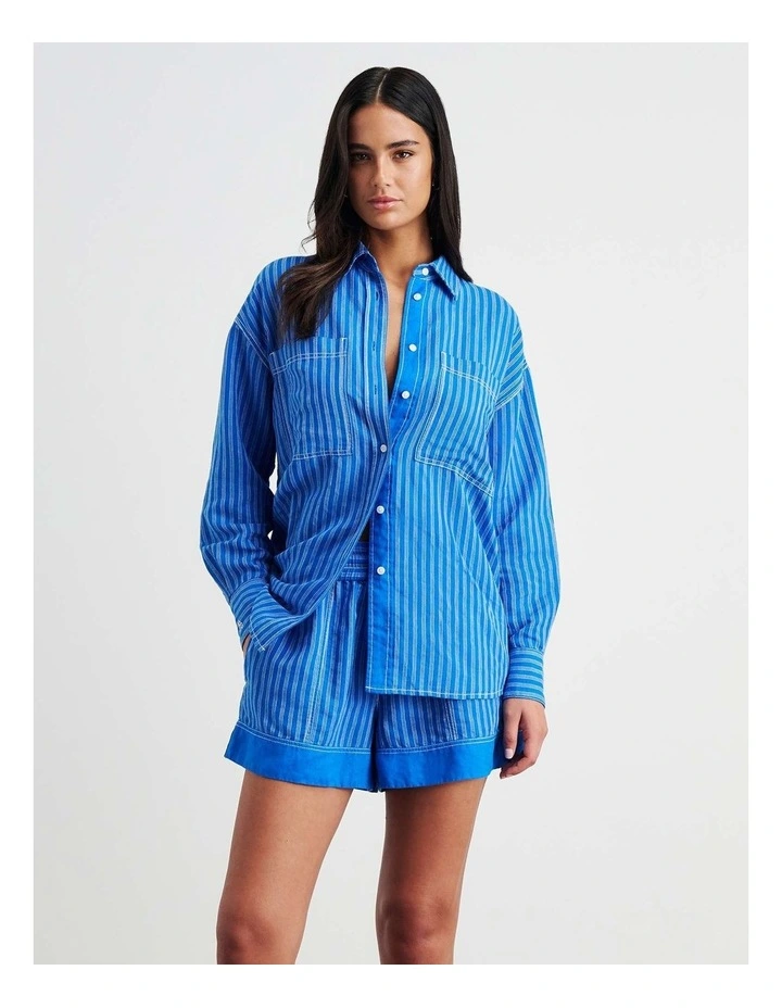 Winona Stripe Shirt in Blue image 3