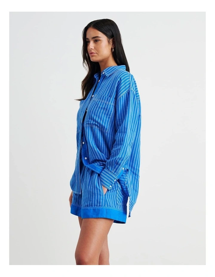 Winona Stripe Shirt in Blue image 4