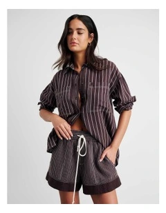 Winona Stripe Shirt in Brown