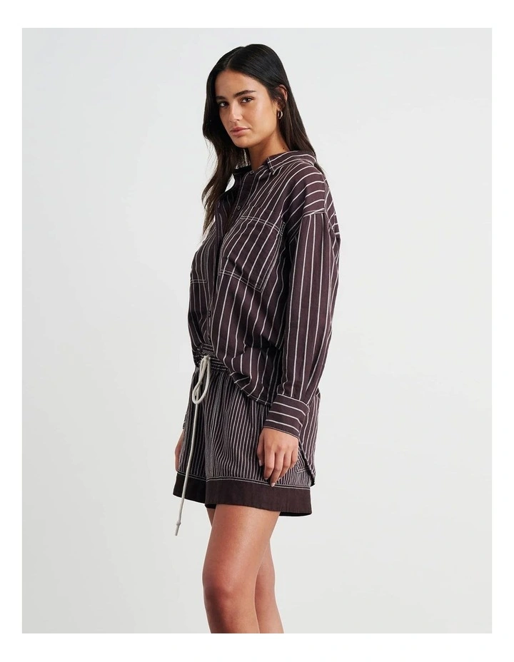 Winona Stripe Shirt in Brown image 3