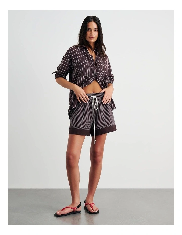 Winona Stripe Shirt in Brown image 5