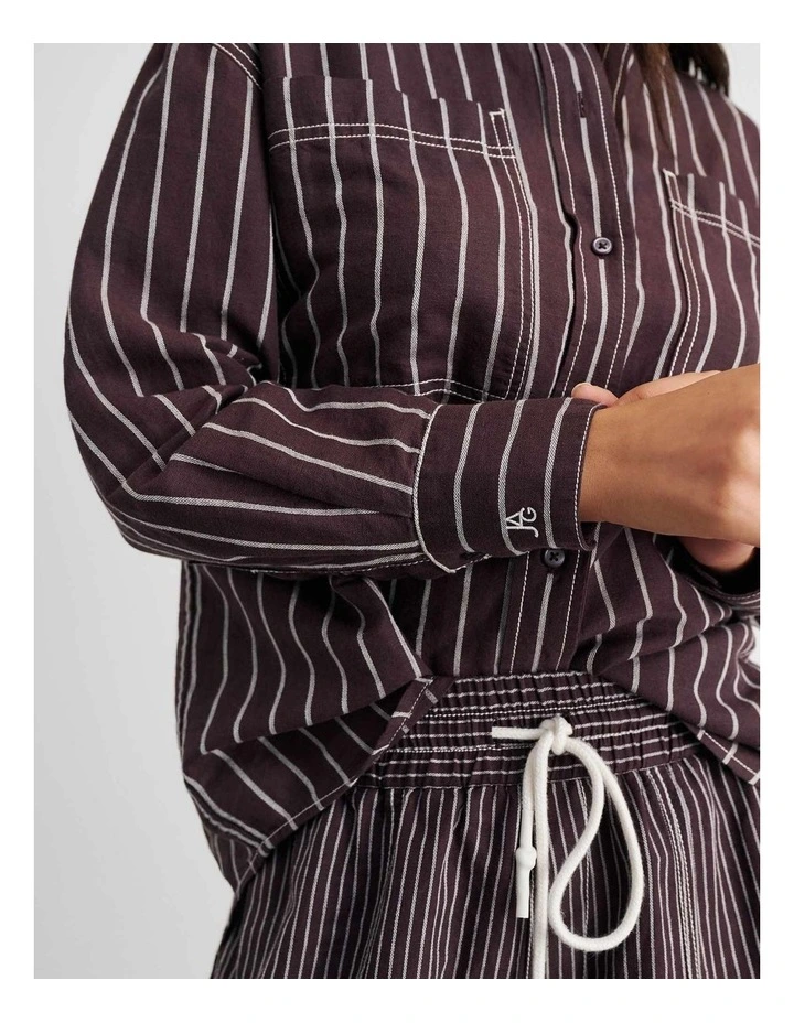 Winona Stripe Shirt in Brown image 7