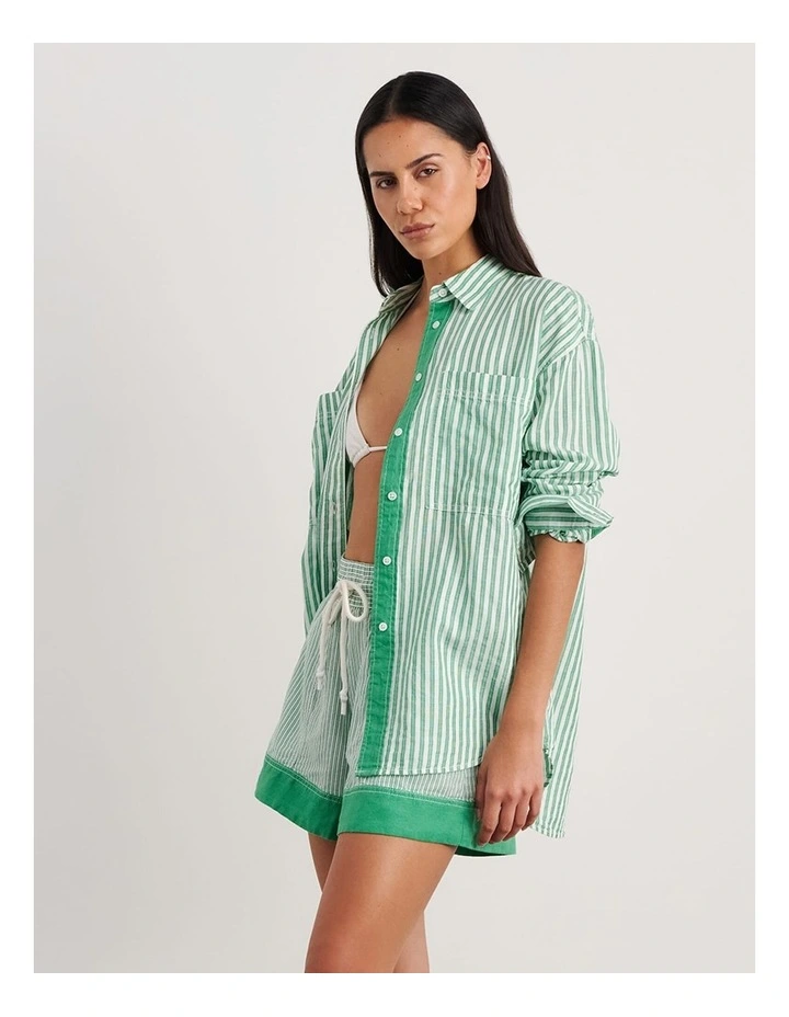 Winona Stripe Shirt in Green image 3