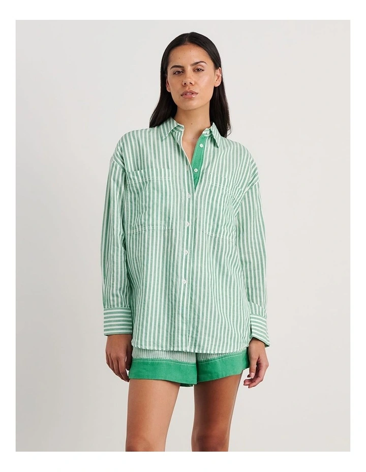 Winona Stripe Shirt in Green image 6