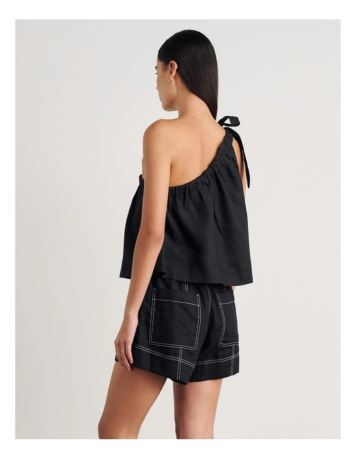 Ariel One Shoulder Linen Top image 2