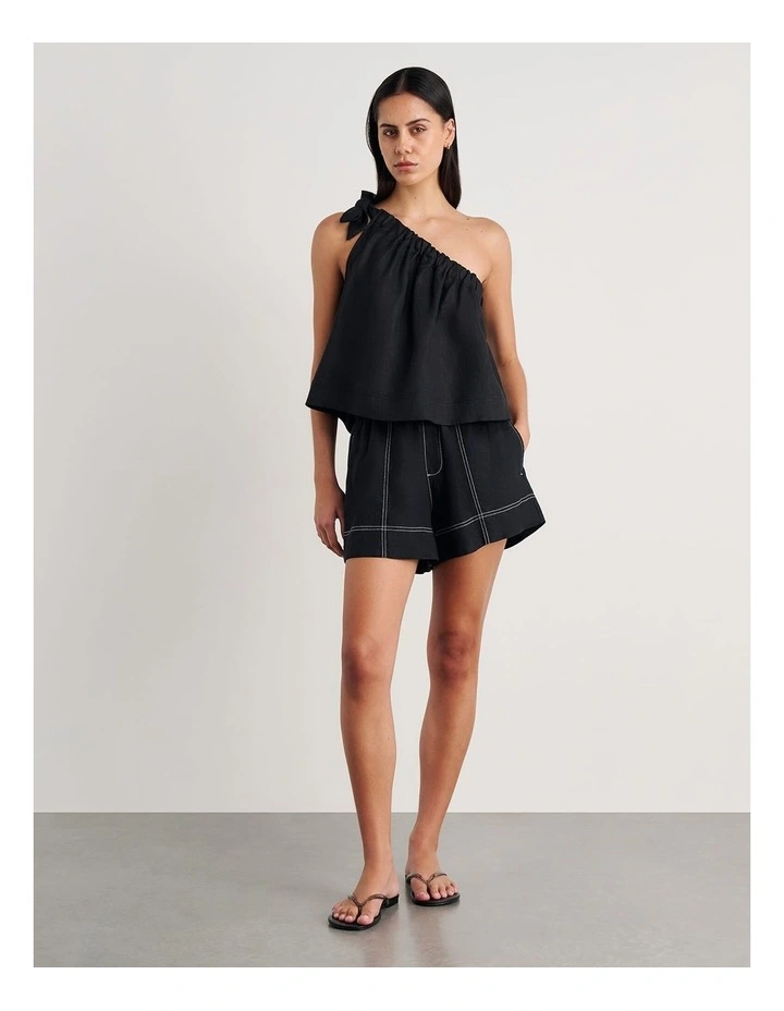 Ariel One Shoulder Linen Top image 5