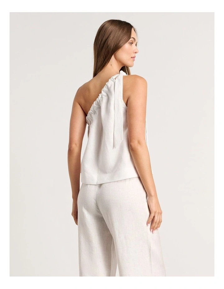 Ariel One Shoulder Linen Top image 5