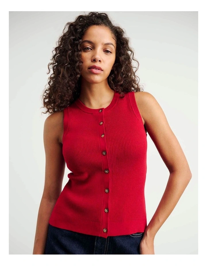 Selene Knit Vest in Red image 2