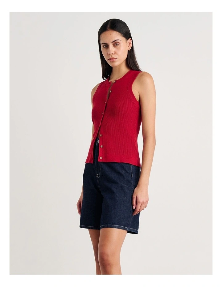 Selene Knit Vest in Red image 3