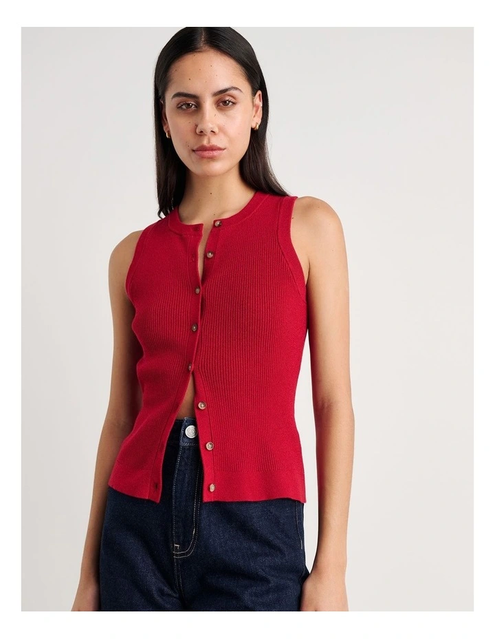 Selene Knit Vest in Red image 5