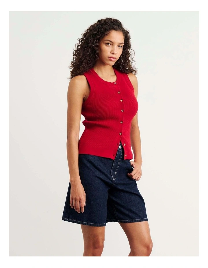 Selene Knit Vest in Red image 5
