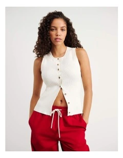 Selene Knit Vest in White