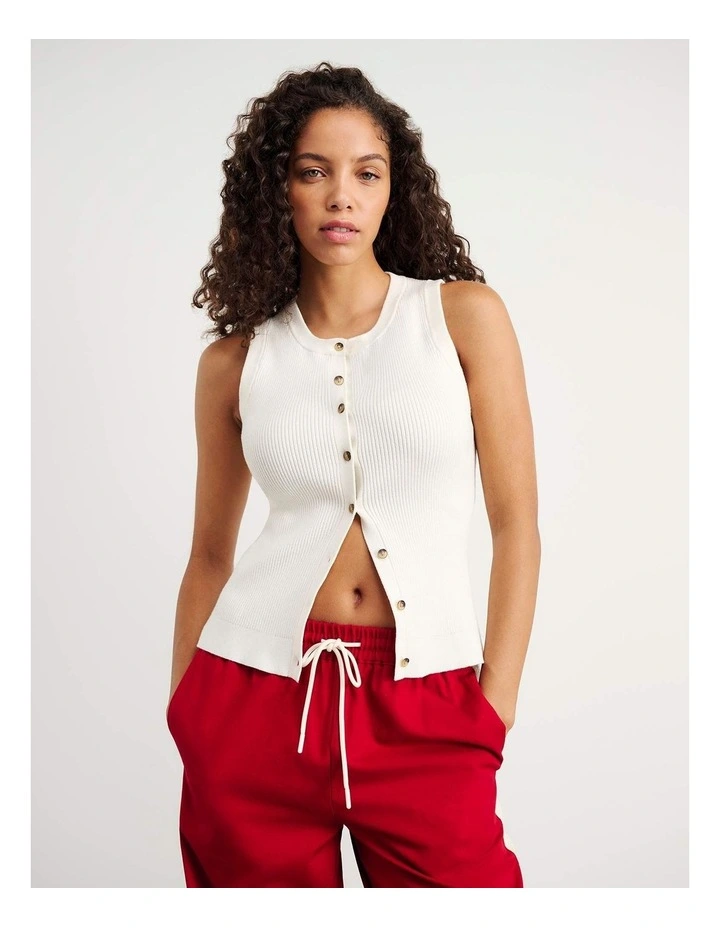 Selene Knit Vest in White image 1