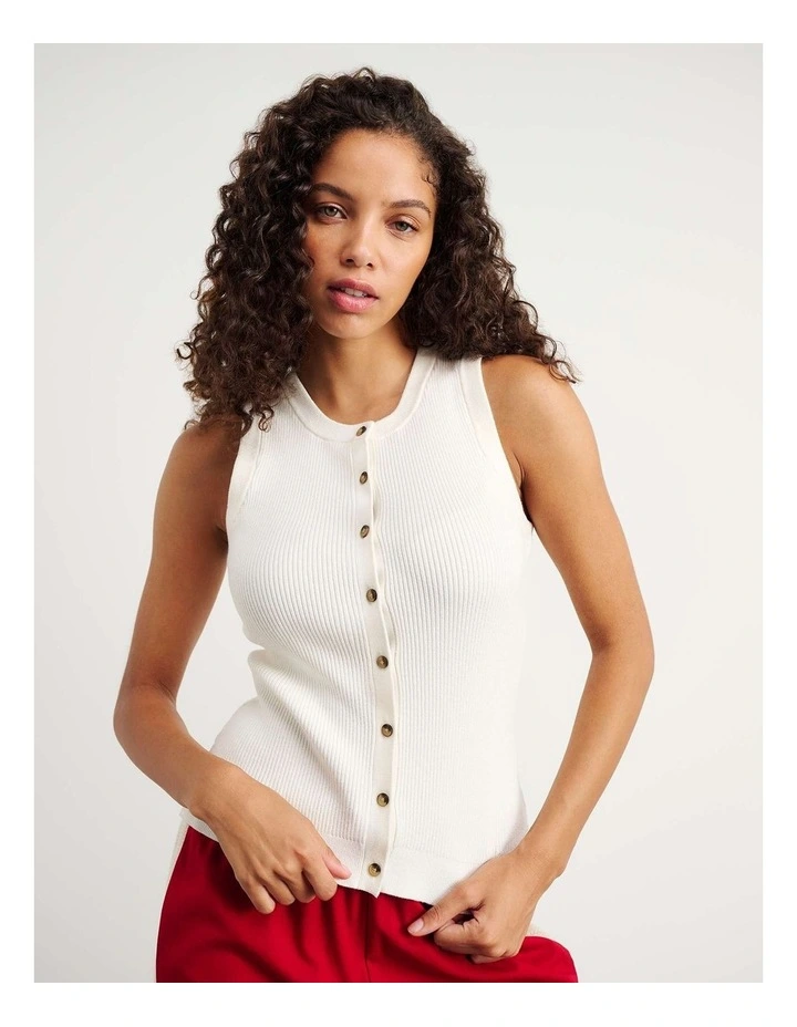 Selene Knit Vest in White image 2