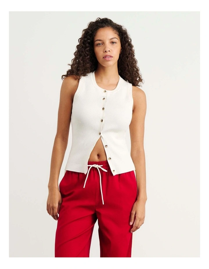 Selene Knit Vest in White image 4