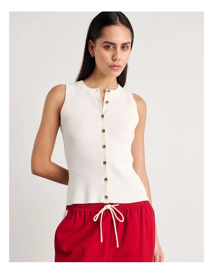 Selene Knit Vest in White image 5