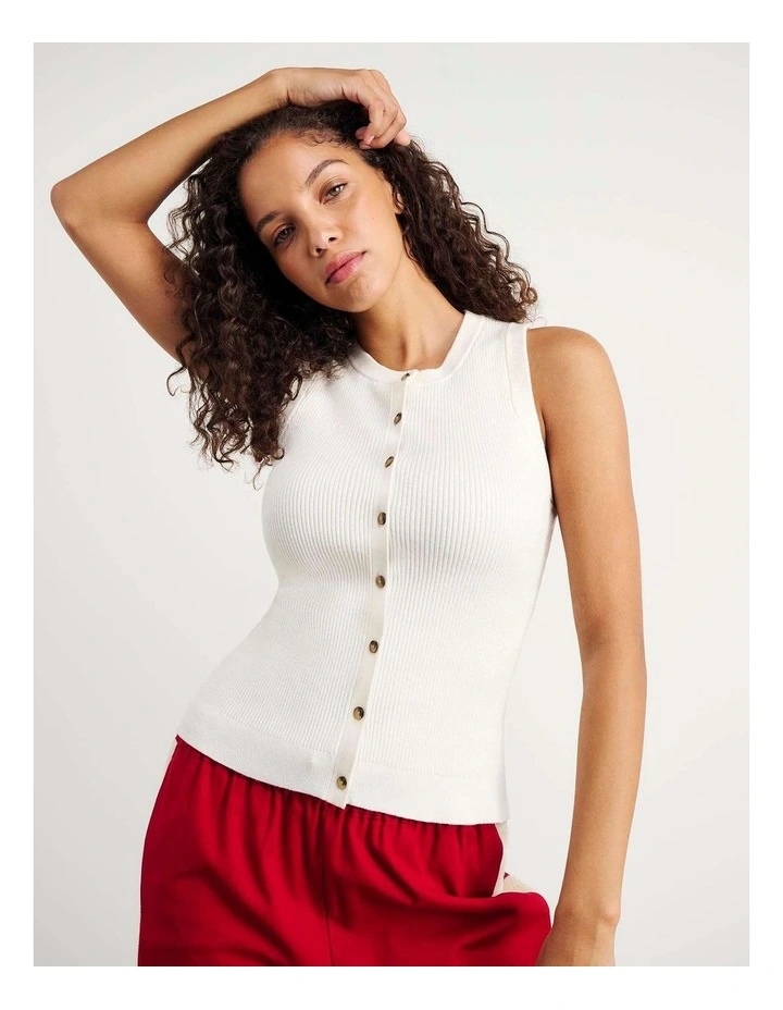 Selene Knit Vest in White image 7