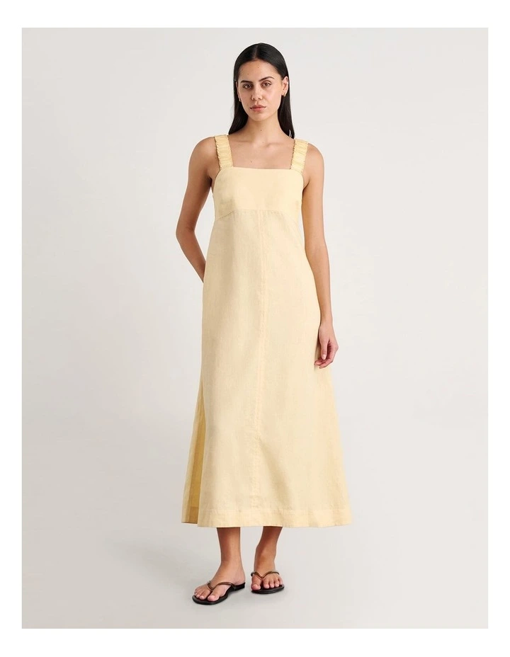 Kiki Elastic Strap Maxi Dress in Butter image 1