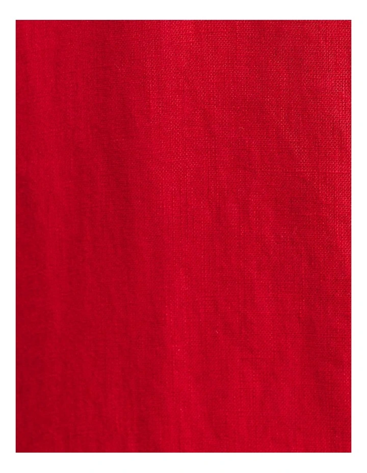 Sara Linen Midi Dress in Red image 6