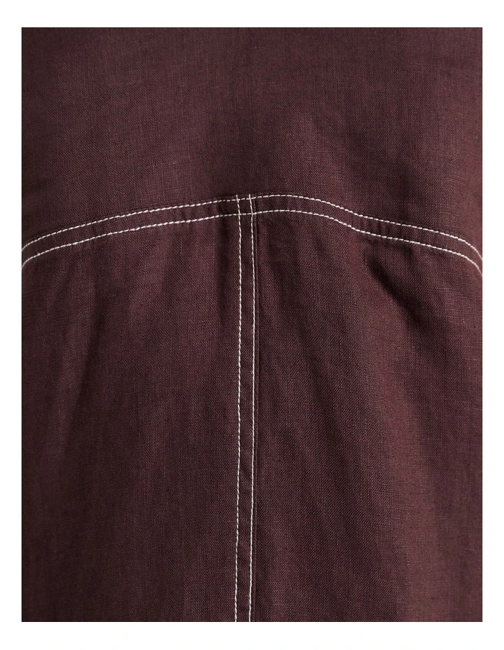 Sara Linen Midi Dress in Dark Chocolate image 6