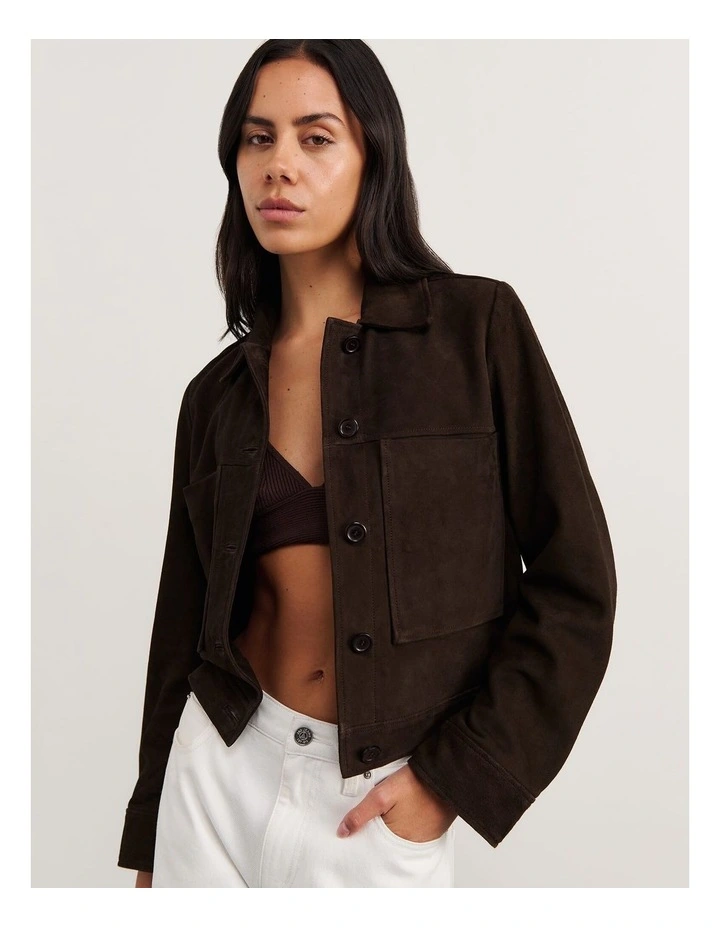 Ophelia Suede Crop Shacket image 1