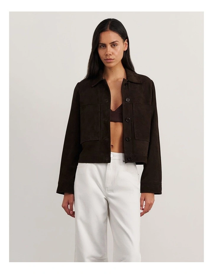 Ophelia Suede Crop Shacket image 3