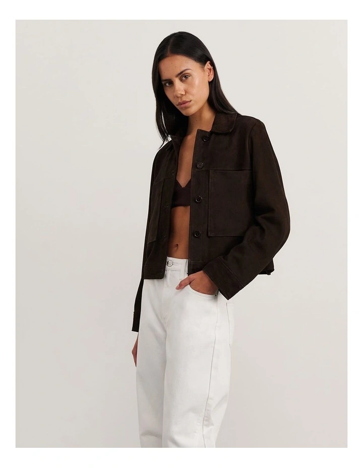 Ophelia Suede Crop Shacket image 4